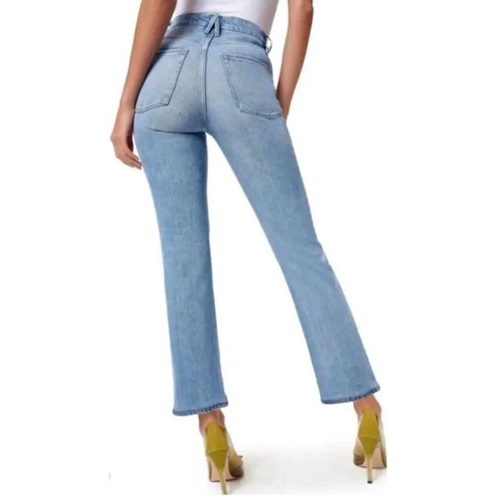 Good American Good Boy Destroyed High Waist Jeans Indigo085 Womens Size 2 NWT - Picture 2 of 10